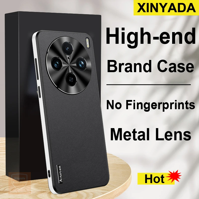 

High end For Vivo X100 Pro Ultra Case Matte Leather Brand Phone Case For Vivo X100S Pro Cover Bumper Luxury Airbag Shell Skin