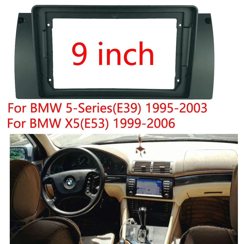 Car Radio Frame for BMW 5 (E39) 1995-2003 9 Inch Screen Fascias Stereo DVD Player Install Surround Panel Dash Refit Kit | Автомобили и