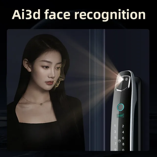 3D Facial Recognition Intelligent Door Lock Password Fingerprint Lock Home Intercom Palm Print Vein Recognition 2
