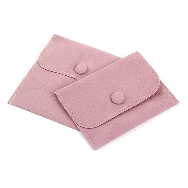 6 Pcs Velvet Jewelry Storage Bags with Snap Button Gift Packaging