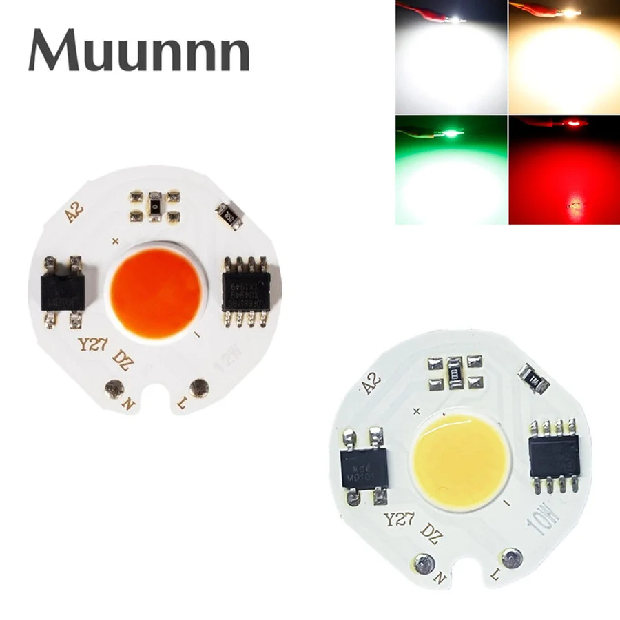 RnnTuu LED Chip No Need Driver COB AC 220V 3W 5W 7W 10W 12W High Brightness Energy Saving Diy Spotlight Flood Light Bulb Chip
