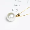 Real Big White Pearl Pendant For Women,11-12mm Natural Freshwtaer Pearl Pendant 18k Yellow Gold Chain Necklace Jewelry 4