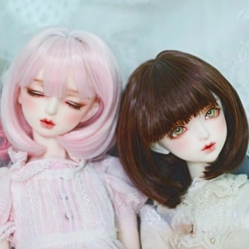 Розовый Bobo короткие волосы 60 см Аксессуары куклы 1/3 1/4 Bjd кукла парик с челкой