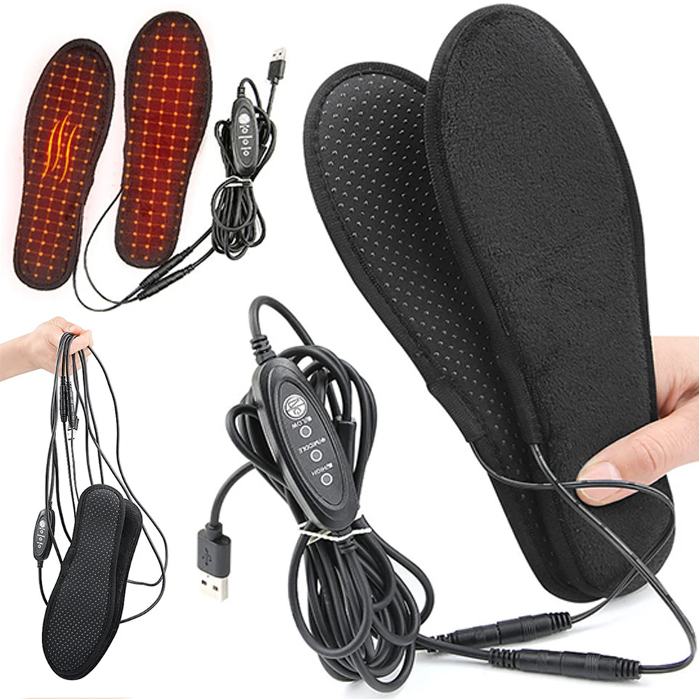 USB Heated Shoe Insoles Winter Electric Heated Insoles USB Heating Feet Warmer for Women Men shoe insoles heated shoe insoles