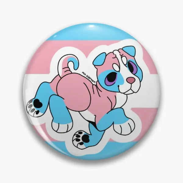 Transgender Sharpei On Flag Soft Button Pin Gift Badge Donna Cartoon Hat Collar Creative Decor Cute Metal Fashion Funny Clothes