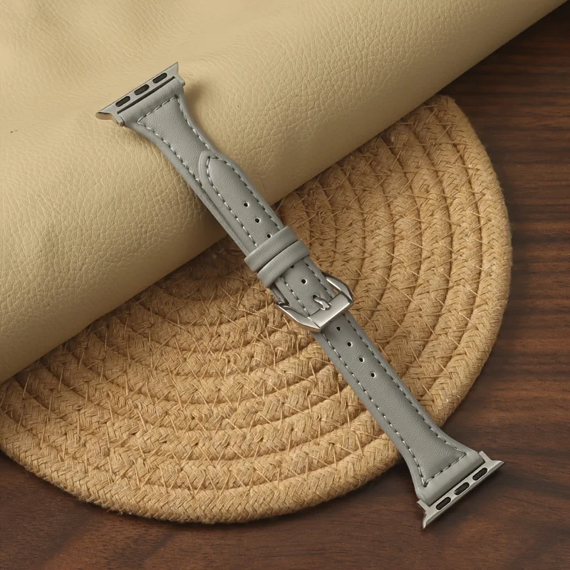 حزام جلدي نحيف لساعة أبل 11 العصابات 45 مللي متر 4...