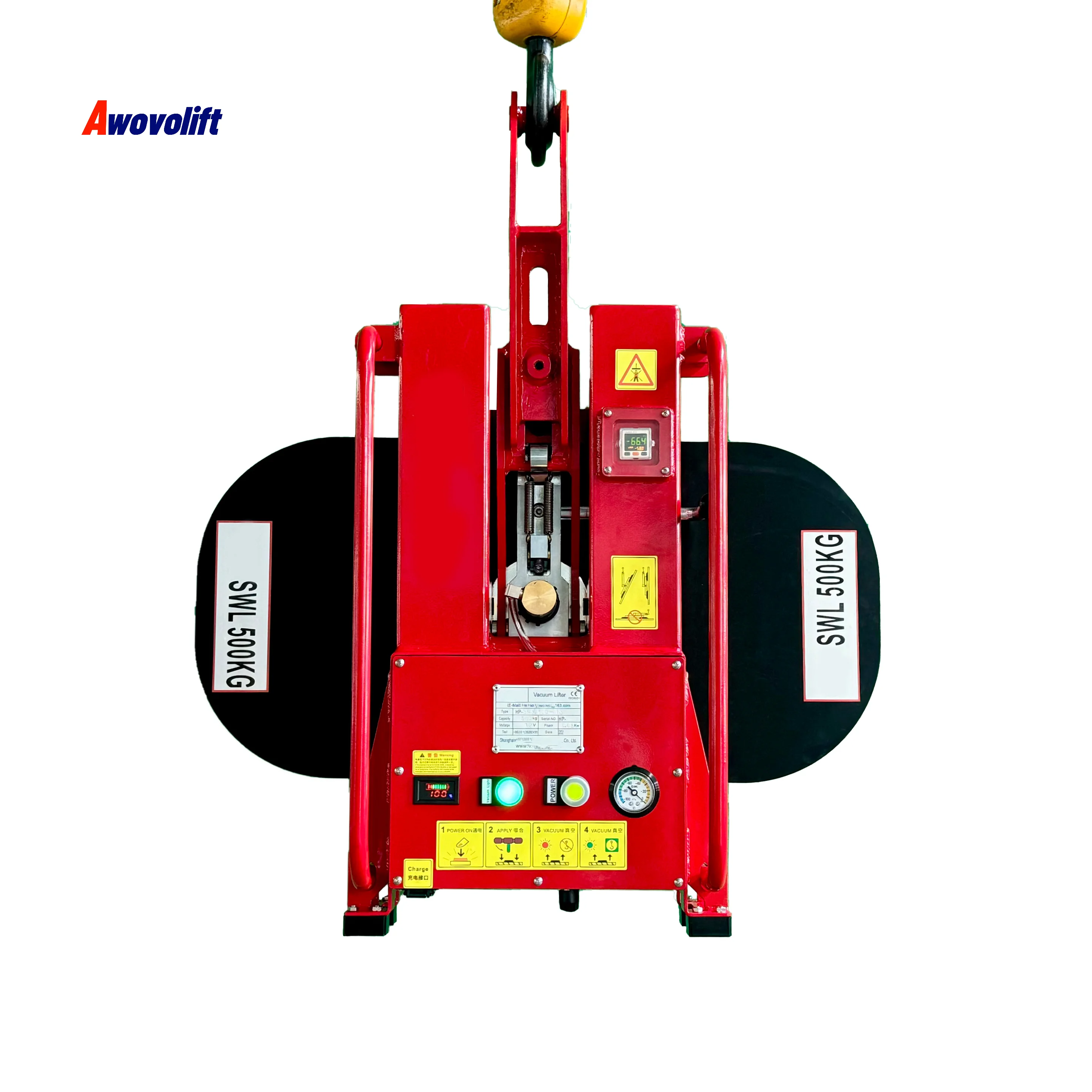 Awovolift Glass Lifter Steel Vacuum Lifting Equipment for Construction with Engine Motor Pump Load Capacity 500KG