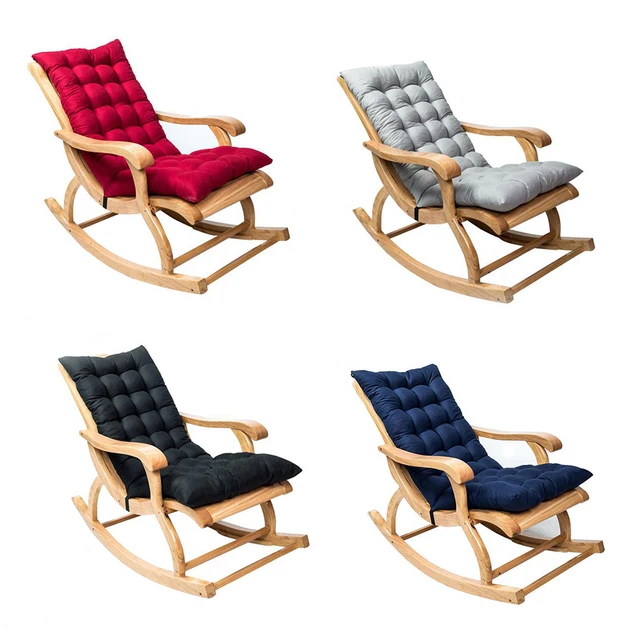 Coussin de chaise à bascule en tissu suédé inoffensif, siège de chaise de jardin, optique matelassurera, rempli de coton perlé, doux avec attaches pour l'extérieur 2