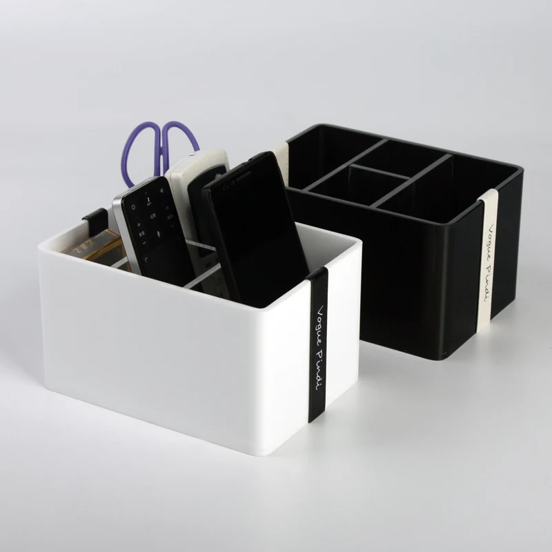 

Simple modern acrylic black-and-white remote control earphone data cable cosmetic tissue storage box