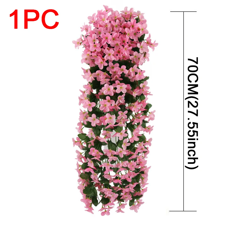 Vibrant Violet Vine Artificial Hanging Flower Arrangement for Home and Garden Decor