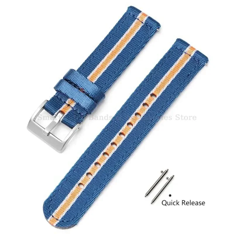 Premium Woven Nylon Watch Band with Quick Release and Stainless Steel Buckle