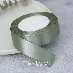 Elegant Satin Ribbon for Crafting and Decorations - Various Widths and 25 Yards per Roll (Sage Green)