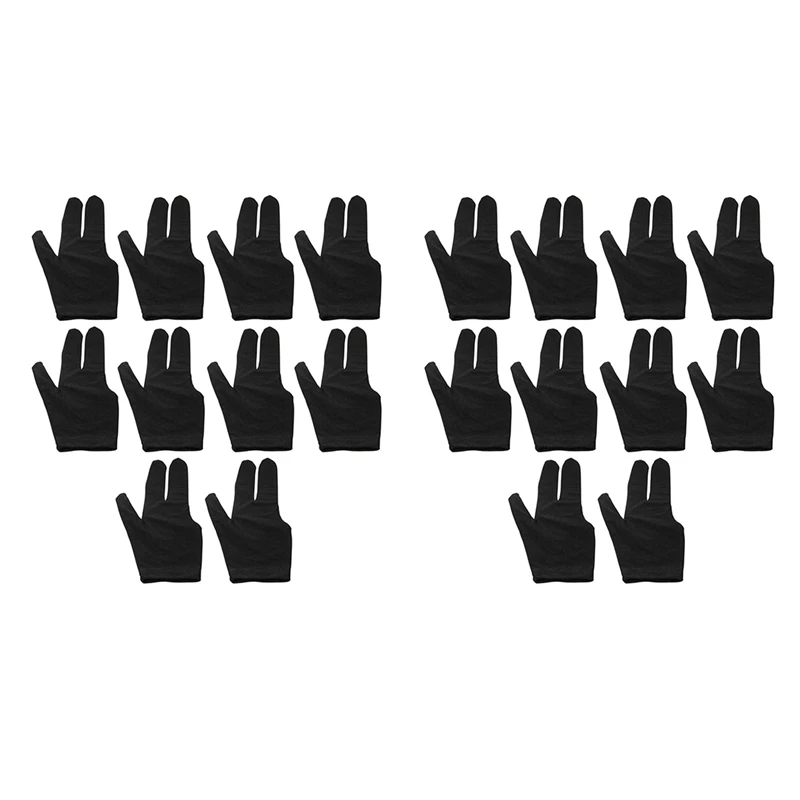 

20Pcs Billiard Gloves 3 Fingers Left And Right Hand Glove Snooker Cue Pool Gloves-Drop Ship