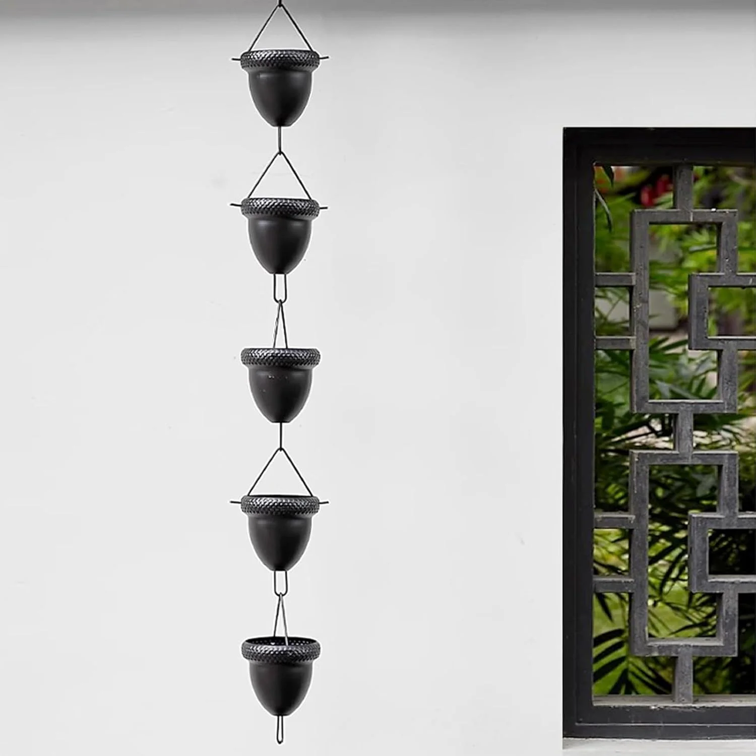 Acorn Wind Chime Cone Rain Chain Ornament Metal Outdoor Garden Wind Chime Decoration