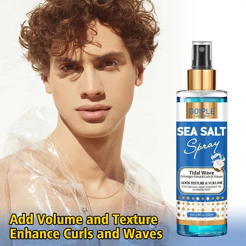 GOIPLE 200ML Natural Beach Sea Salt Spray for Hair Man Curls Waves Styling Product Add Volume Texture Thickness Easy Mist Spray
