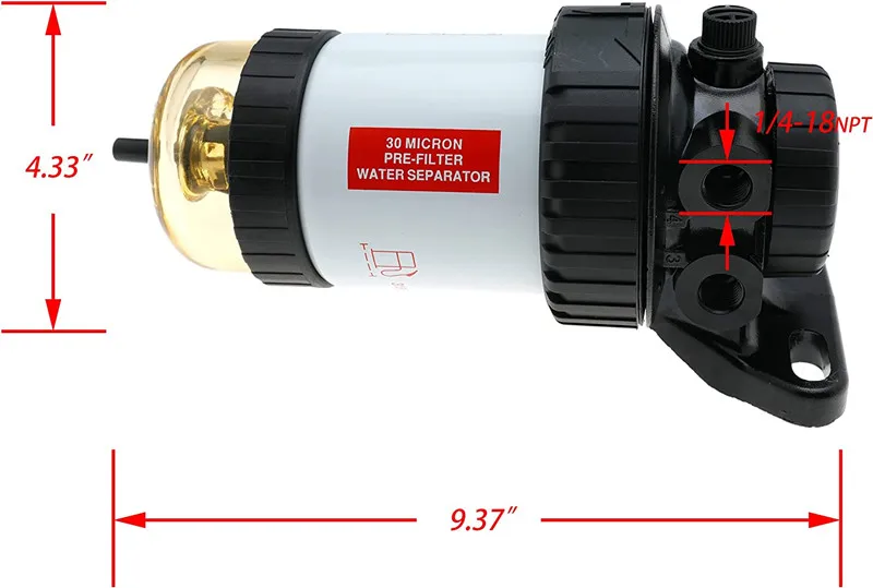 Fuel Water Separator 42093 31863 Fuel Filter Assembly 30 Micron Fits FM100 Series Filter Diesel Engine Replaces BF7783-D