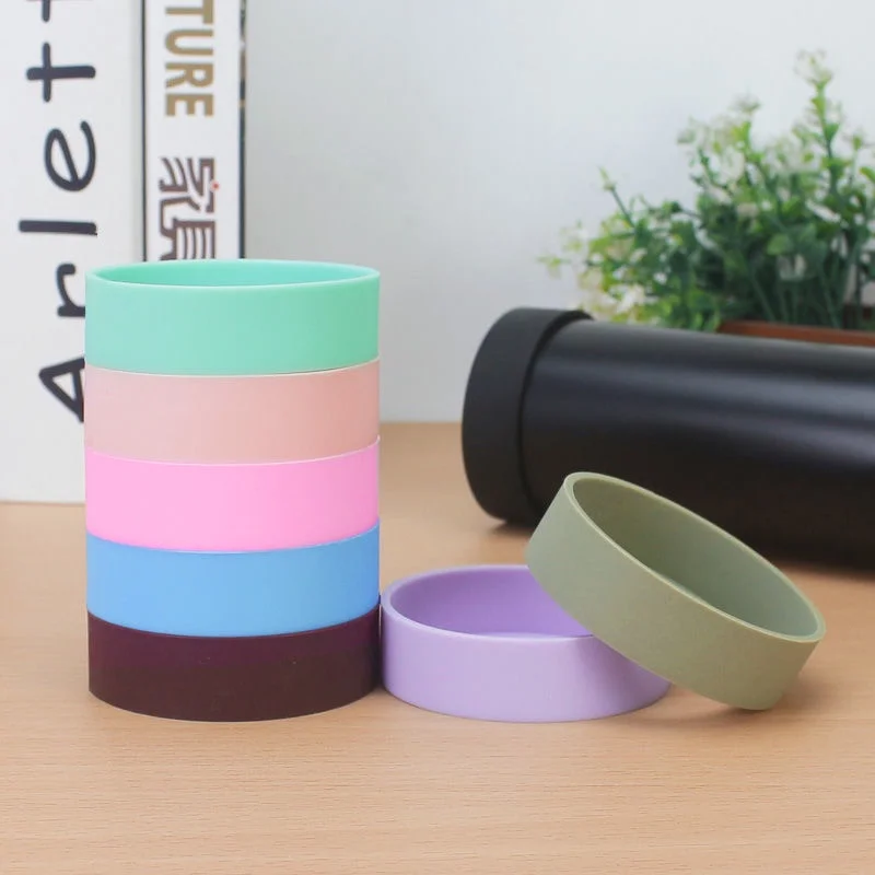 Universal water bottle silicone sleeve non-slip, drop-proof and scalding thermos thermos sleeve diameter 5.5-7.5 cm