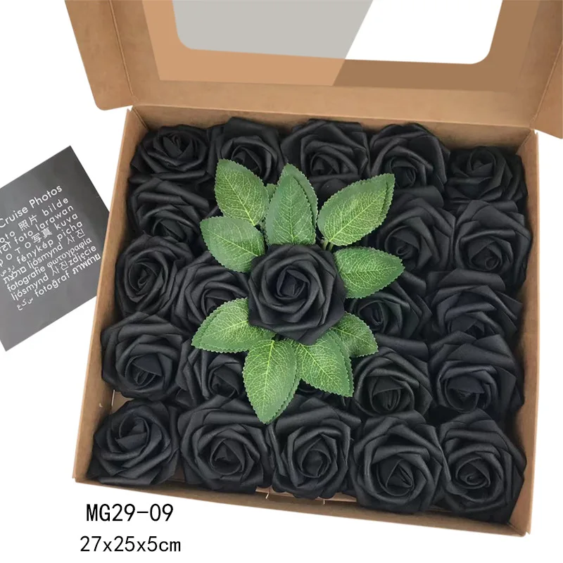25 Roses European Style Gift Box Packaging Foam Pe Rose With Simulated Artificial Flowers Valentine's Day Wedding Holding Flower