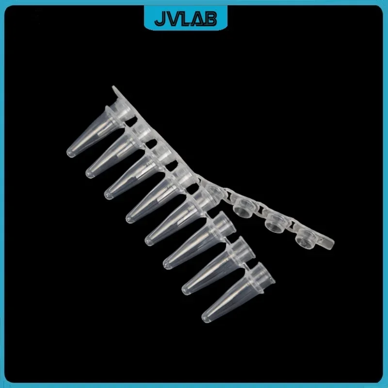 PCR Strip Tubes 0.2ml PCR 8-Centrifuge Tube Strips With Cover Micro Plastic Tube For Agarose Gene Experiment 200/PK ( 8/row )