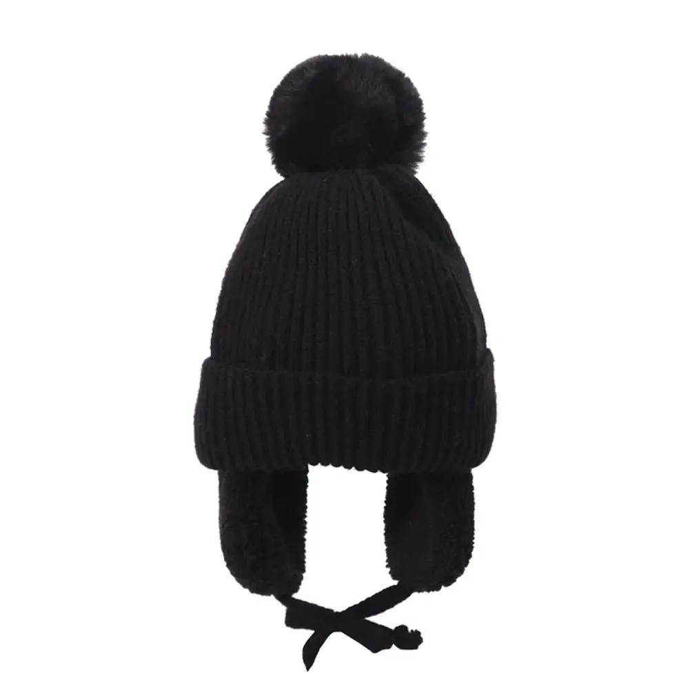 Winter Cashmere Knitted Hat with Ear Flaps for Kids