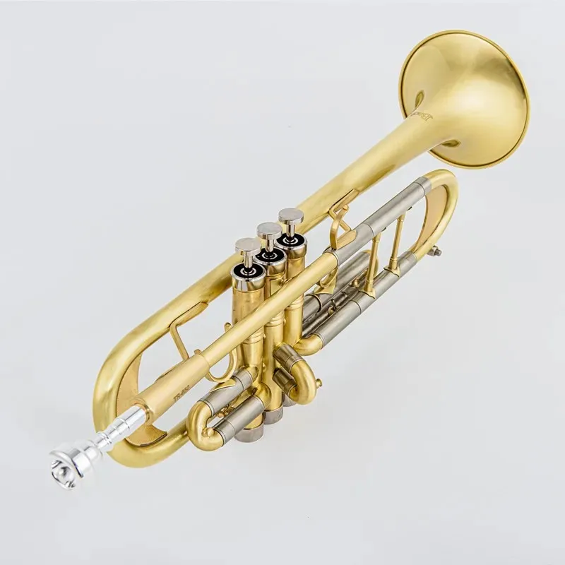 Hot Sell TR-650 Trumpet Bb/C Flat Brass Gold-painted Exquisite Durable Brass Musical Instrument with Trumpet Mouthpiece