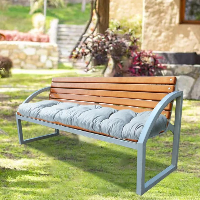 Outdoor/Indoor Bench Cushion with Backrest, 2 or 3 Seater Garden Swing  Chair Cushions Soft Thick Comfy Bench Pads Lounger Replacement Seat Mat  with