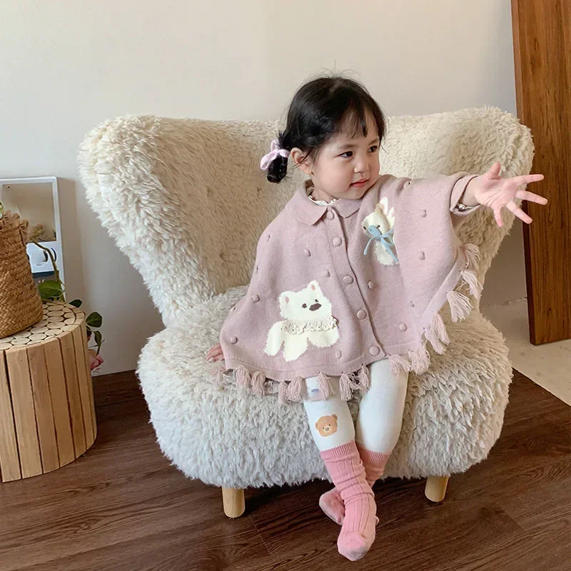 New Girl Rabbit Bear Autumn Winter Cape Clothing Jackets Spring Baby Top Outerwear Fashion Versatile Princess Children Coat