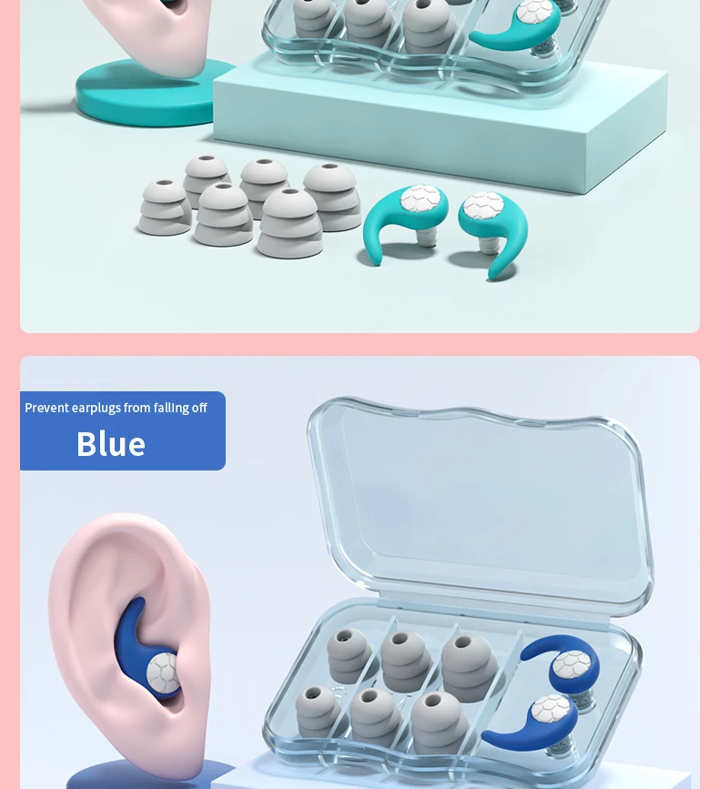 1Set Ohrstöpsel zum Schlafen Tapones Para Dormir Lärmreduzierung Wasserdicht Schwimmen Ohrstöpsel Schutz Oordopjes Ohrstöpsel Set – Detail 17