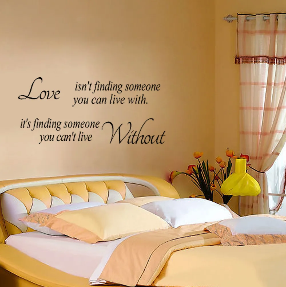 New 37x82cm Love Isn't Finding English Quote Wall Stickers Home Living Room Decro Decals