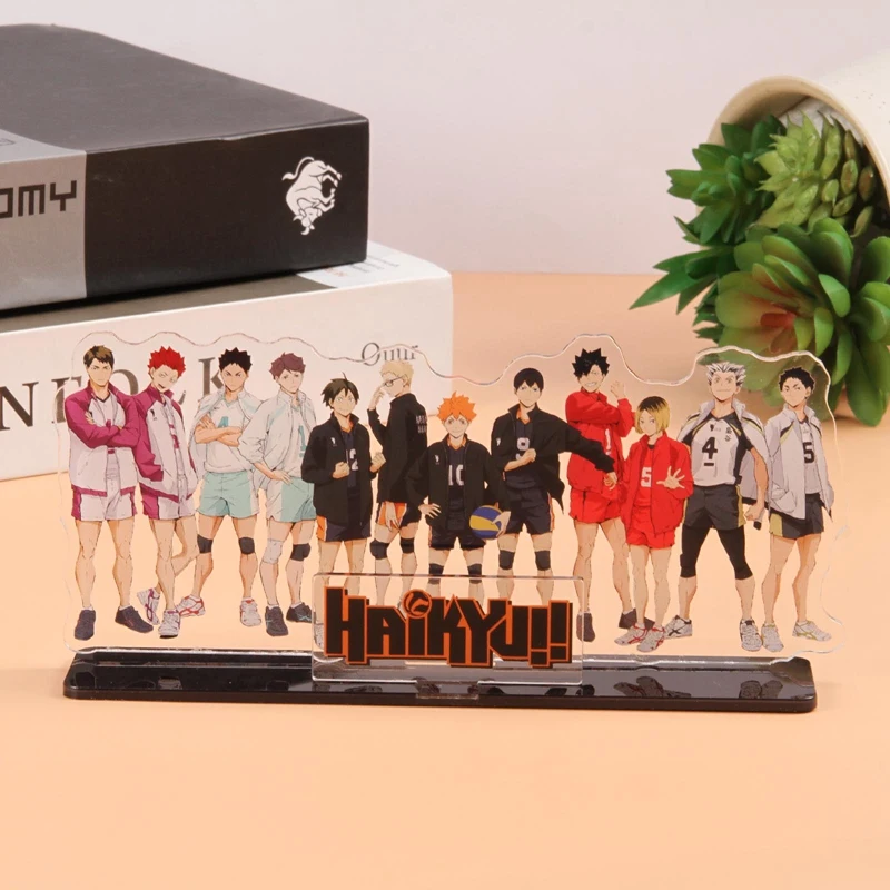 Anime Haikyuu Acrylic Stand Hinata Shoyo Kageyama Tobio Volleyball Boys Action Figure Model Toys Plate Desktop Stationery Gift