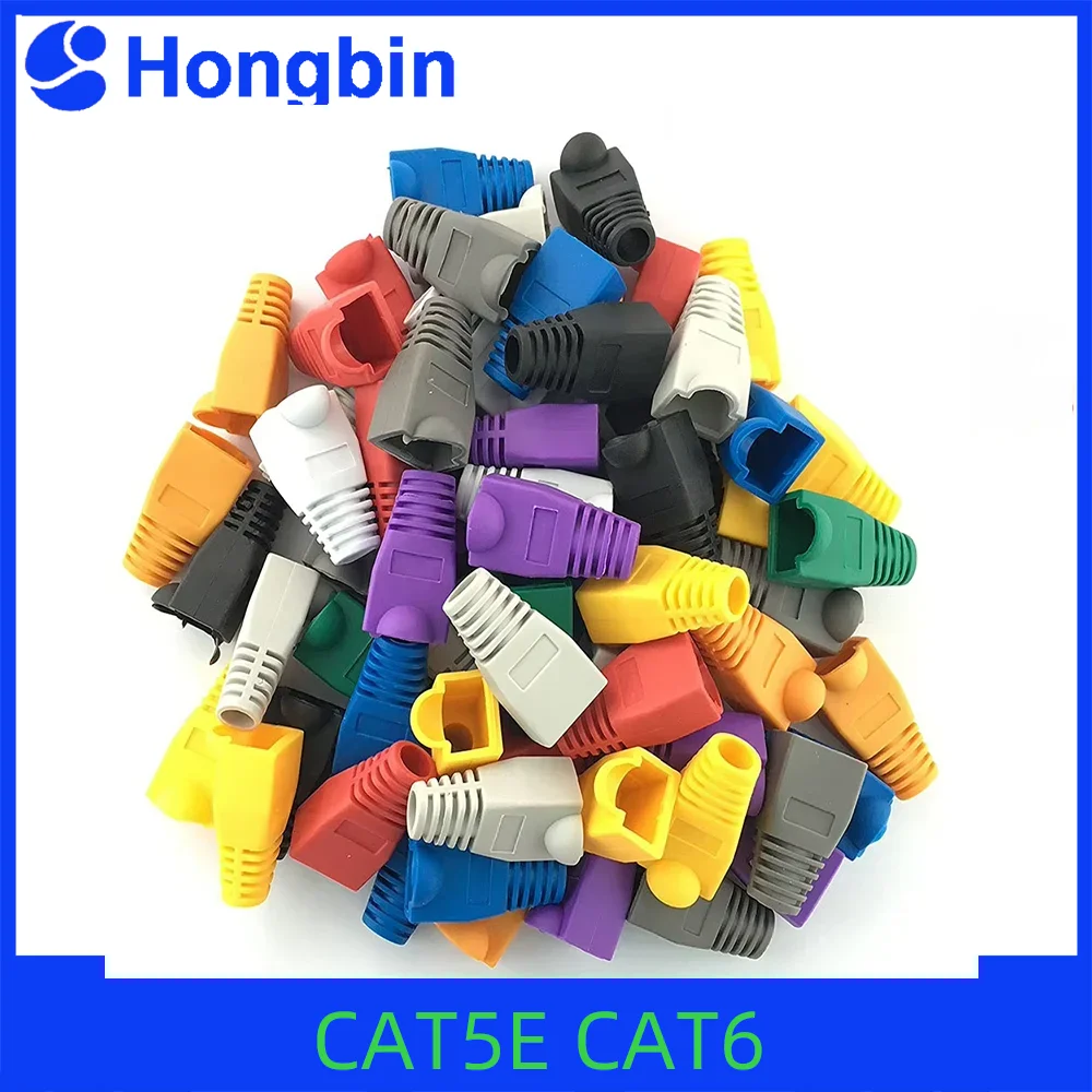 Cubiertas Protectoras de Cable de Red Ethernet CAT5E CAT6 RJ45 de Colores Variados, Conectores de Cable con Protección Contra la Tensión
