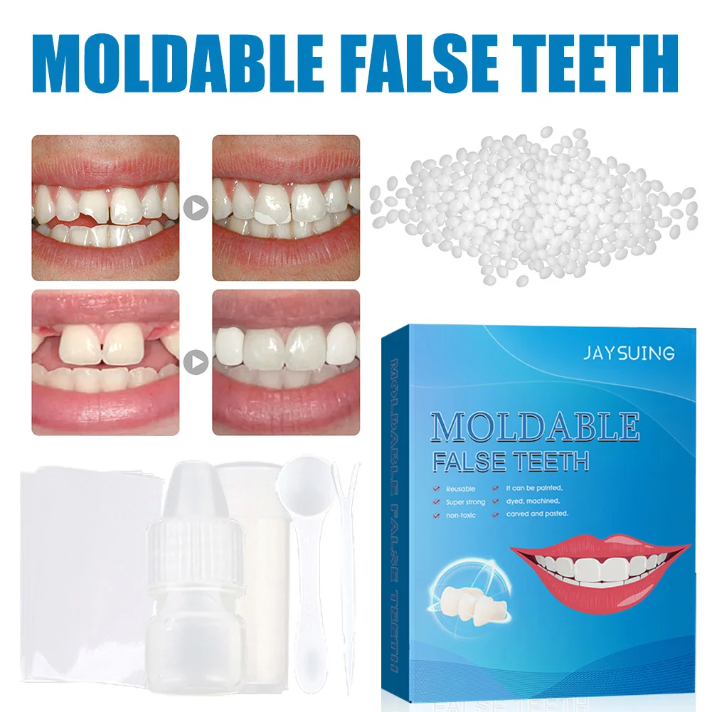 Ounabing Tooth Care Plastic Teeth Glue Makeup Dentures Modified Temporary Filling Teeth Filling Teeth Glue Filling Holes Broken Teeth, Size: One Size