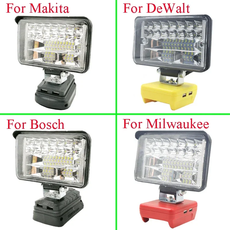 4 Inch Car LED Work Lights Torch Camping Lamp For Makita For DeWalt Bosch Milwauke Lomvum Zhipu Jingmi Li-ion Battery