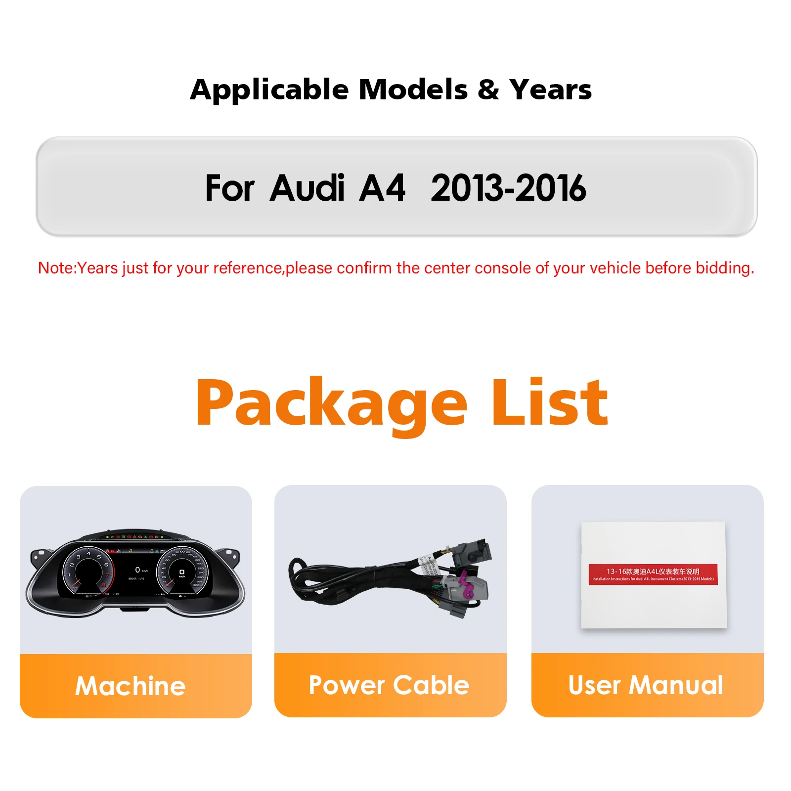 Panel de tablero LCD automático Hizpo 12.3 para Audi A4 años 2013-2016, pantalla digital de instrumentos, velocímetro, cabina virtual. 2