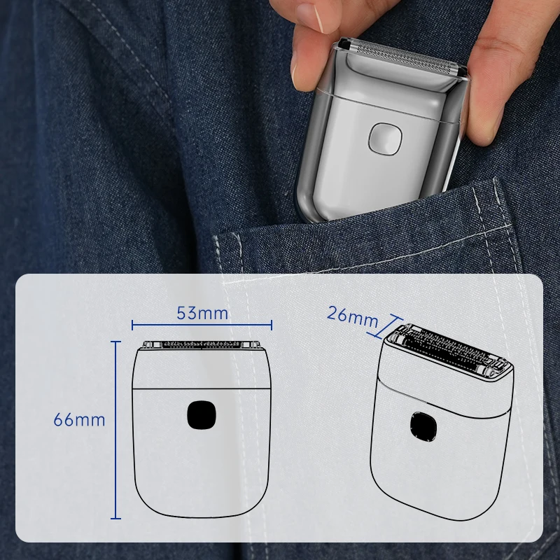 DOCO men's Mini Electric Shaver Beard Trimmer Strong Power IPX-6 Waterproof Reciprocating Wet-Dry Use Boyfriend Gift 5