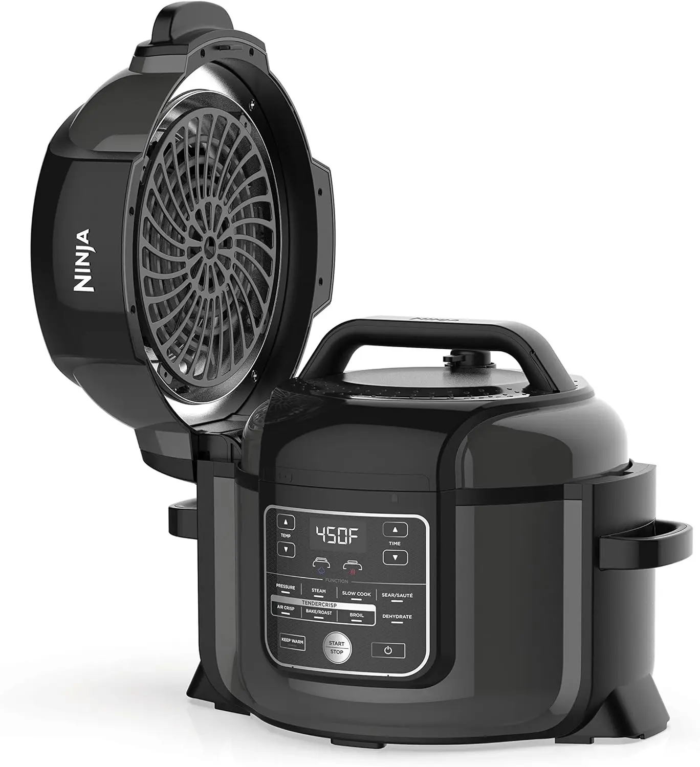 

Ninja OP302 Foodi 9-in-1 Pressure, Broil, Dehydrate, Slow Cooker, Air Fryer, and More, with 6.5 Quart Capacity and 45 Recipe