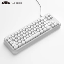 Ultra - Compact RGB Backlit Gaming Keyboard - Ergonomic Waterproof Design, 60% Layout (White 68 round keys)