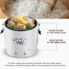 Car Mini Rice Cooker 12V 24V 220V Portable Smart Steamer for Self-driving - Ideal for 1-2 People. 2