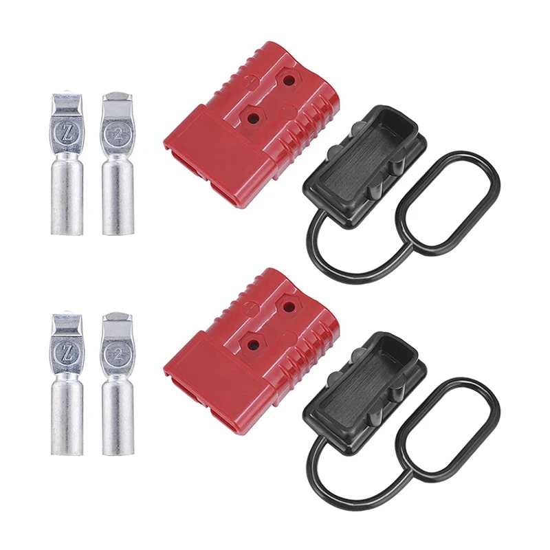 

2Pcs 2-4 AWG 175A Battery Power Connector Cable Quick Connect Disconnect Kit For Anderson Connector For Winch Trailer Red