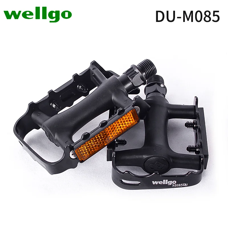 WELLGO M085 MTB Pedal Mountain Bike Bearing pedals Double DU Aluminum Alloy Bicycle Anti-skid Treadle Accessories Parts