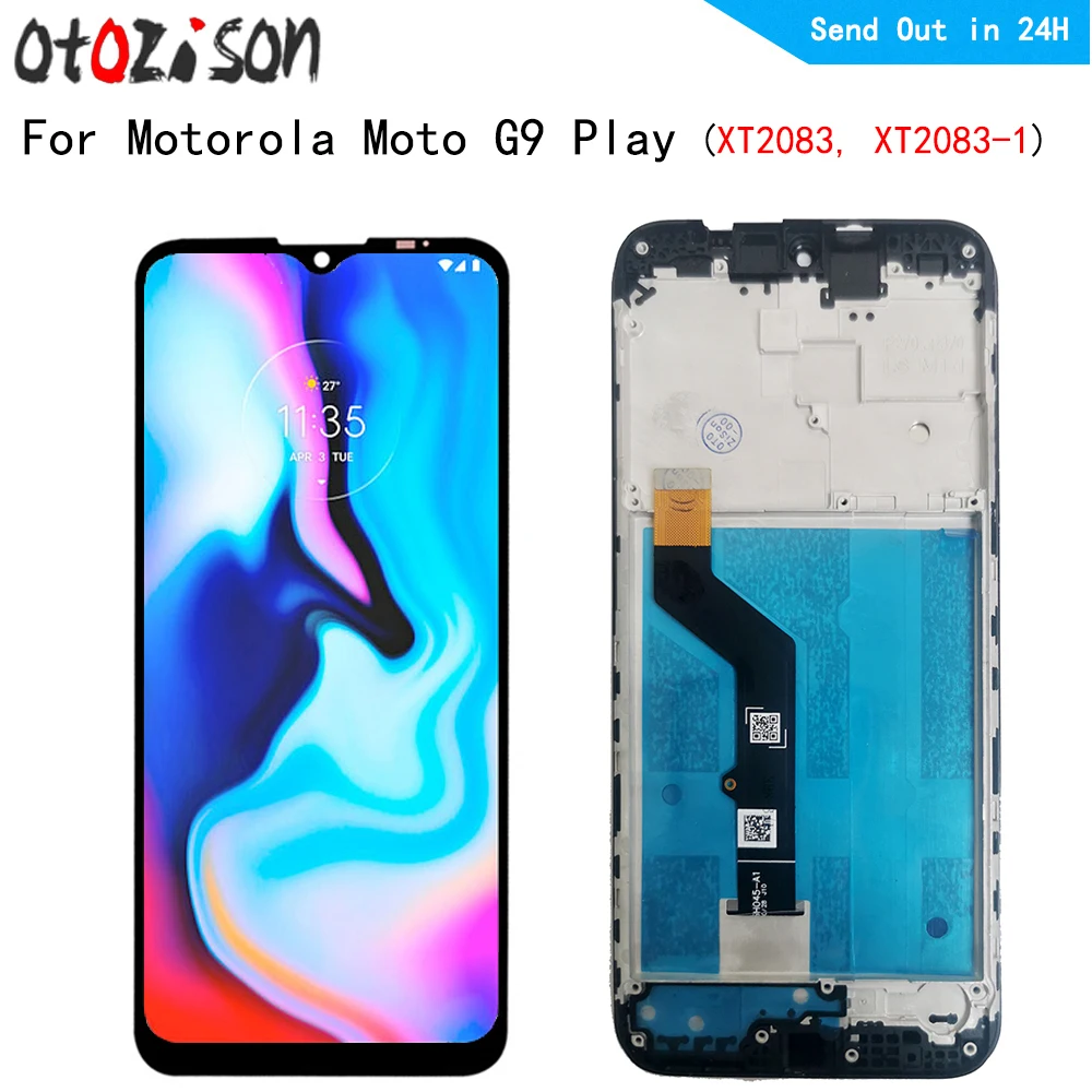 

6.5" IPS G9play Display For Motorola Moto G9 Play XT2083, XT2083-1 LCD Screen Touch Panel Digitizer WIth Frame Assembly