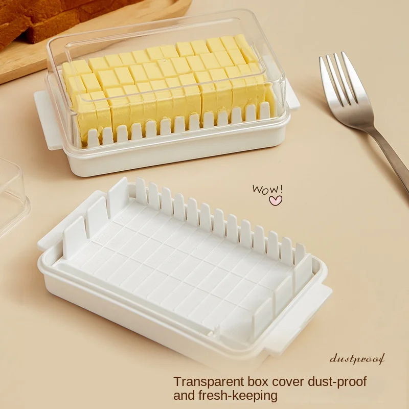 Butter Storage Box Butter Cutting Box Slicing Storage Baked Cheese Auxiliary Covered Knife Cutter Convenient household products simple Organizer