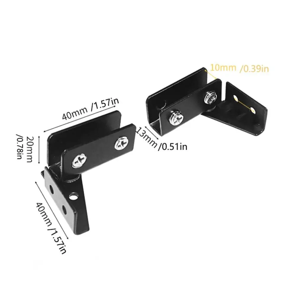 2Pcs Non-Perforated Glass Door Hinges Flush-fitting Stainless Steel Glass Clamp Ironmongery Shaft Hinge Display Cabinet Hinge