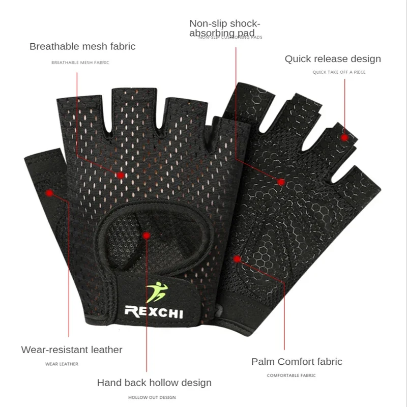 Fitness Gloves Men's GYM Dumbbell Exercise Sports Training Gloves Wrist Guard Half Finger Non-Slip Body Building Cycling sport gloves,weight lifting gloves,weightlifting gloves