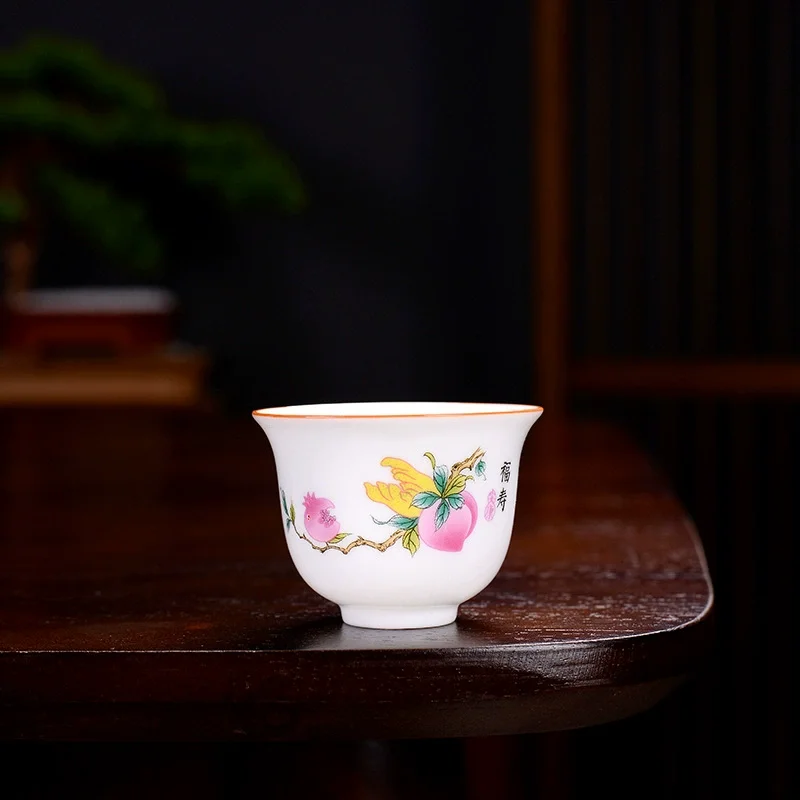 Tea Cup Chinese Vintage Porcelain Ceramic Glaze Hand Made Teeware For Puer Green Tea Ceremony
