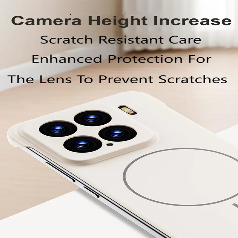 Ultra Slim Frameless Phone Case with Magsafe Wireless Charging Compatible PC Hard Cover