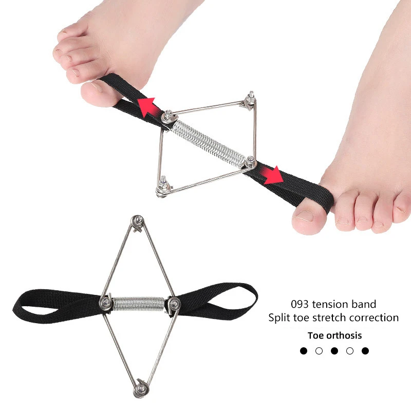 1PC Stainless Steel Toe Valgus Corrector Belt Foot Stretch Recovery Training Exerciser Strap Thumb Elastic Band Foot Tools