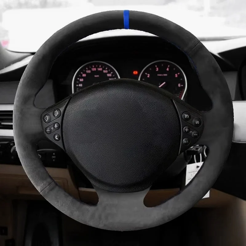 Für BMW M Sport E36 1996-2000 E39 1995-2001 Z3 M E36/7 M3 E36 M5 E39 Wildleder Leder Trim Hand Zöpfe auf Auto Lenkrad Abdeckung