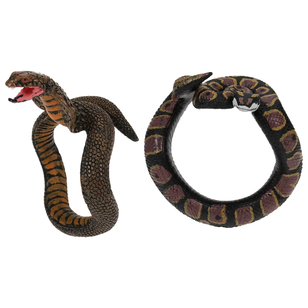 

2 Pcs Simulation Snake Bracelet Wear Decorations Artificial Photo Props Plastic Novel Prank