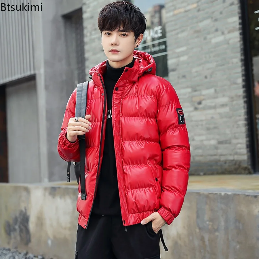 Men's Parkas Winter Jacket Mens Stand Collar Fashion New WarmThickened Hooded Waterproof Puffer Jacket Solid Casual Streetwear - 5